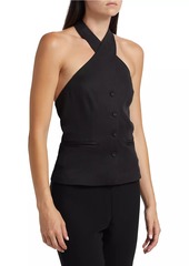 Reformation Tate Halterneck Button-Front Top