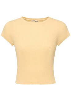 Reformation Teo Short Sleeve Cashmere Sweater