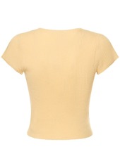 Reformation Teo Short Sleeve Cashmere Sweater