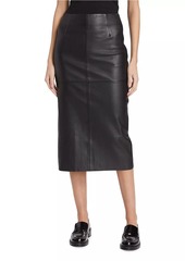 Reformation Veda Bedford Leather Midi-Skirt