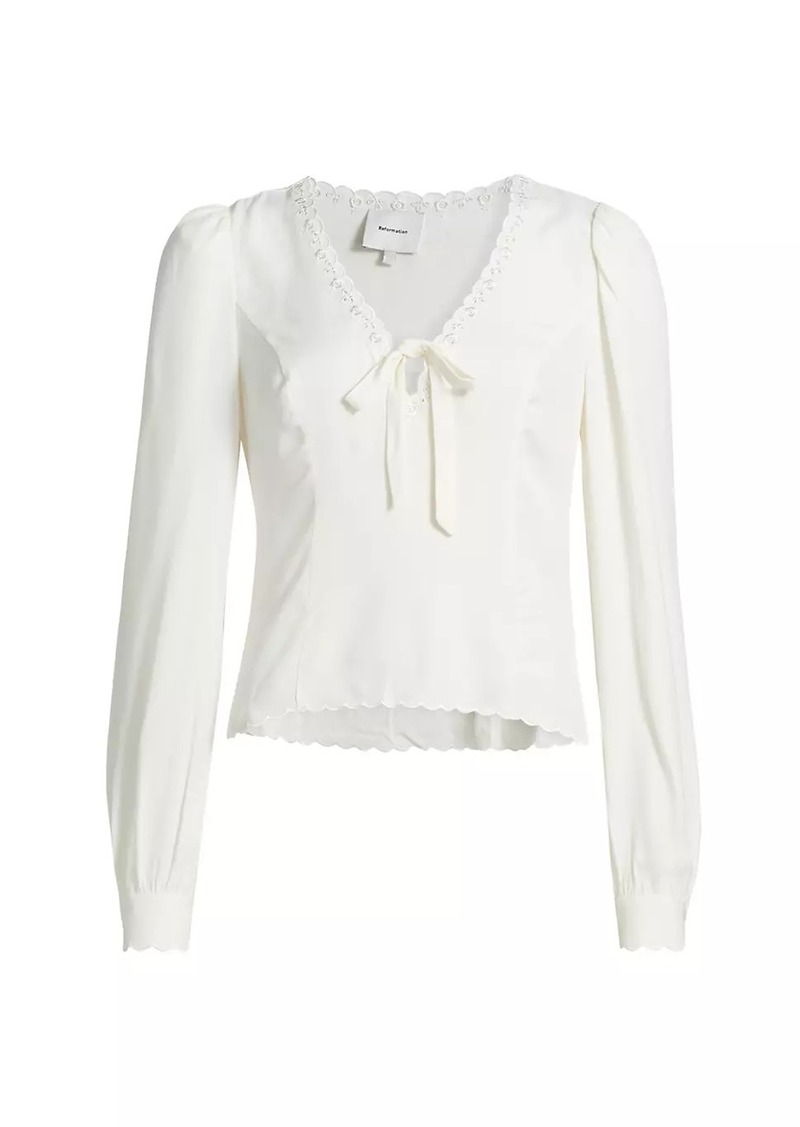 Reformation Vivia Scalloped Bow Top