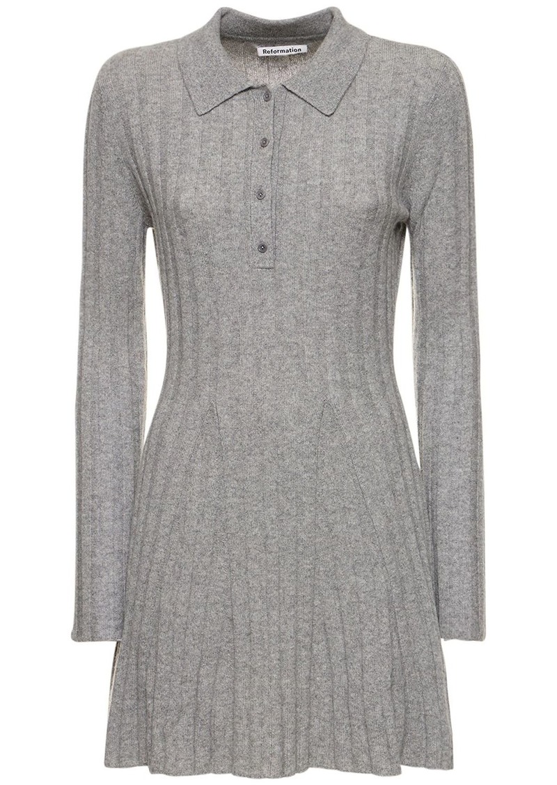 Reformation Walsh Collared Cashmere Mini Dress