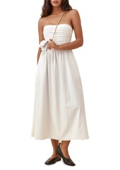 Reformation Lissa Convertible Organic Stretch Cotton Midi Dress in White at Nordstrom