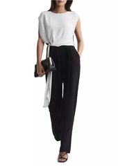 Reiss Alba Tie-Waist Crepe Jumpsuit