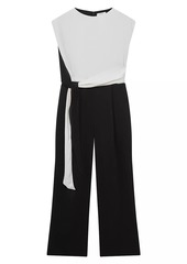 Reiss Alba Tie-Waist Crepe Jumpsuit