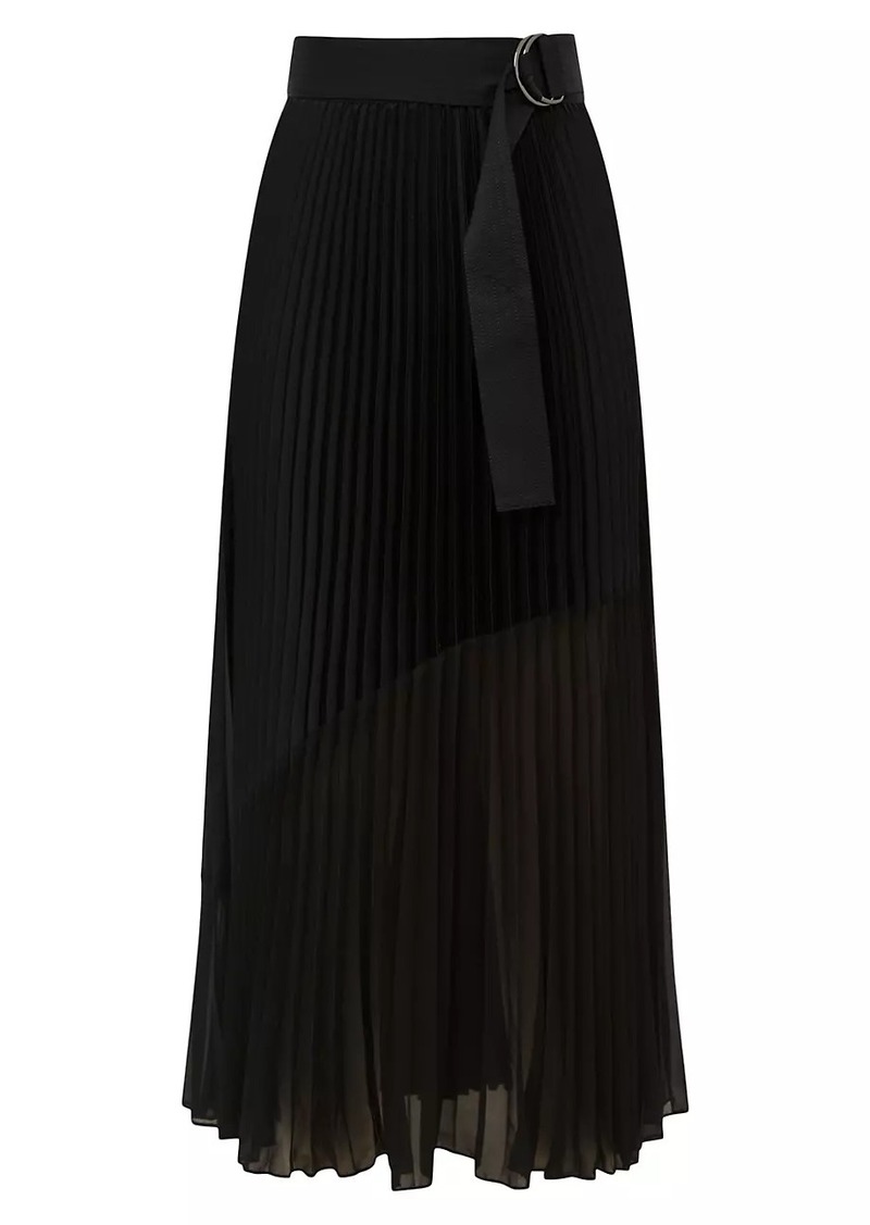Reiss Anya D-Ring Pleated Midi-Skirt