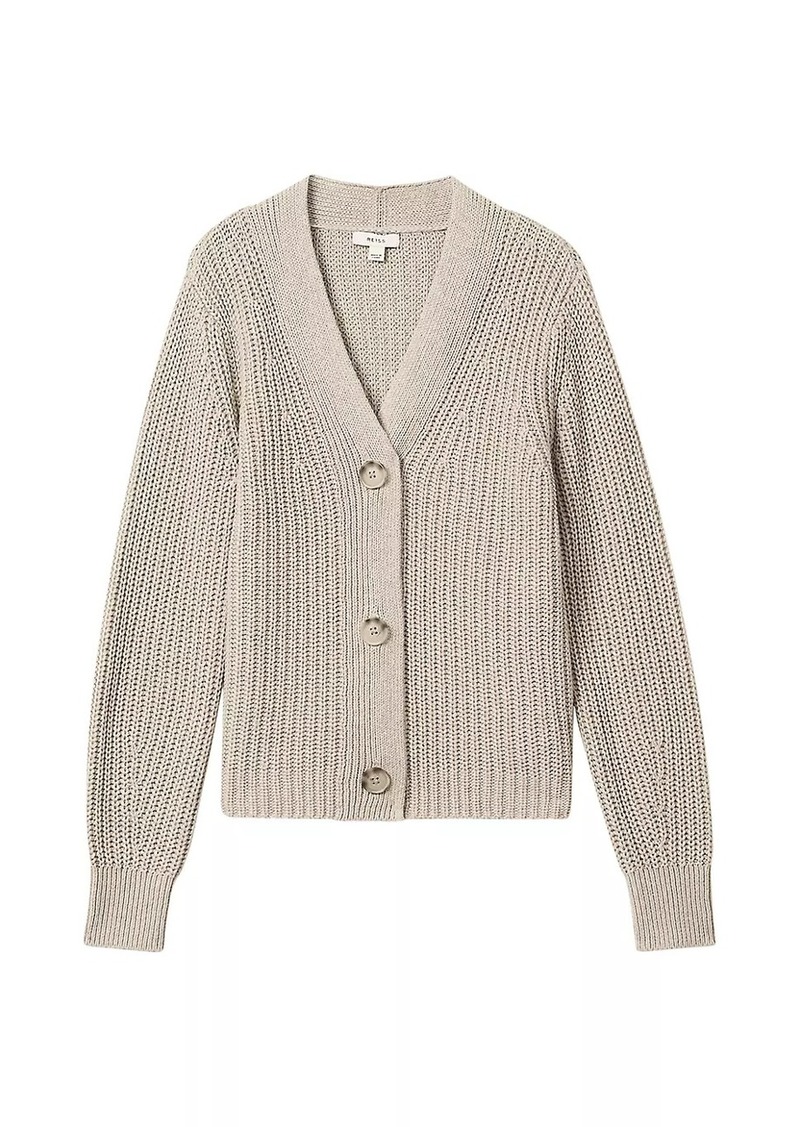 Reiss Ariana Cotton-Linen Blend Cardigan