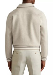 Reiss Arnold Striped Interlock Jersey Bomber Jacket