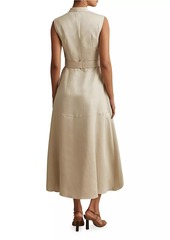 Reiss Ava Linen-Blend Midi-Dress