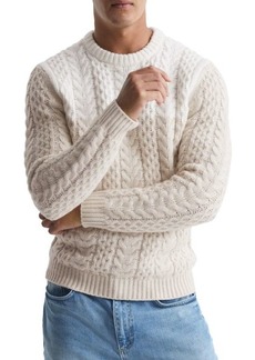 Reiss Bankside Cable Knit Wool Blend Sweater