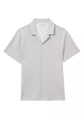 Reiss Brewer Geometric Cotton-Blend Short-Sleeve Shirt