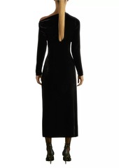 Reiss Brooke Velvet Drape Midi-Dress