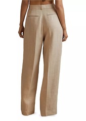 Reiss Cassie Linen Pleated Trousers