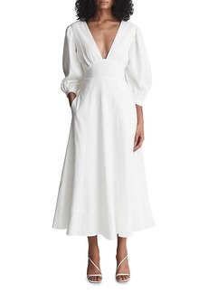 Reiss Christie Puff-Sleeve Midi-Dress