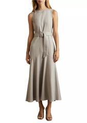 Reiss Danni Belted Wool-Blend Midi-Dress