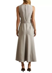 Reiss Danni Belted Wool-Blend Midi-Dress