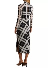 Reiss Darla Plaid Mesh Midi-Dress