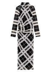 Reiss Darla Plaid Mesh Midi-Dress