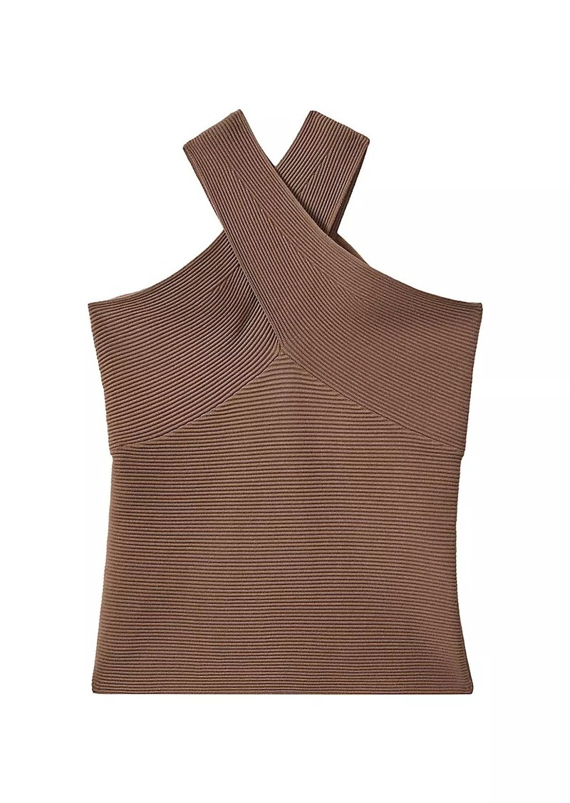 Reiss Darla Rib-Knit Halter Top