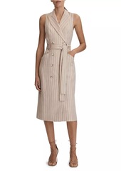 Reiss Double-Breasted Wool-Blend Midi-Dress