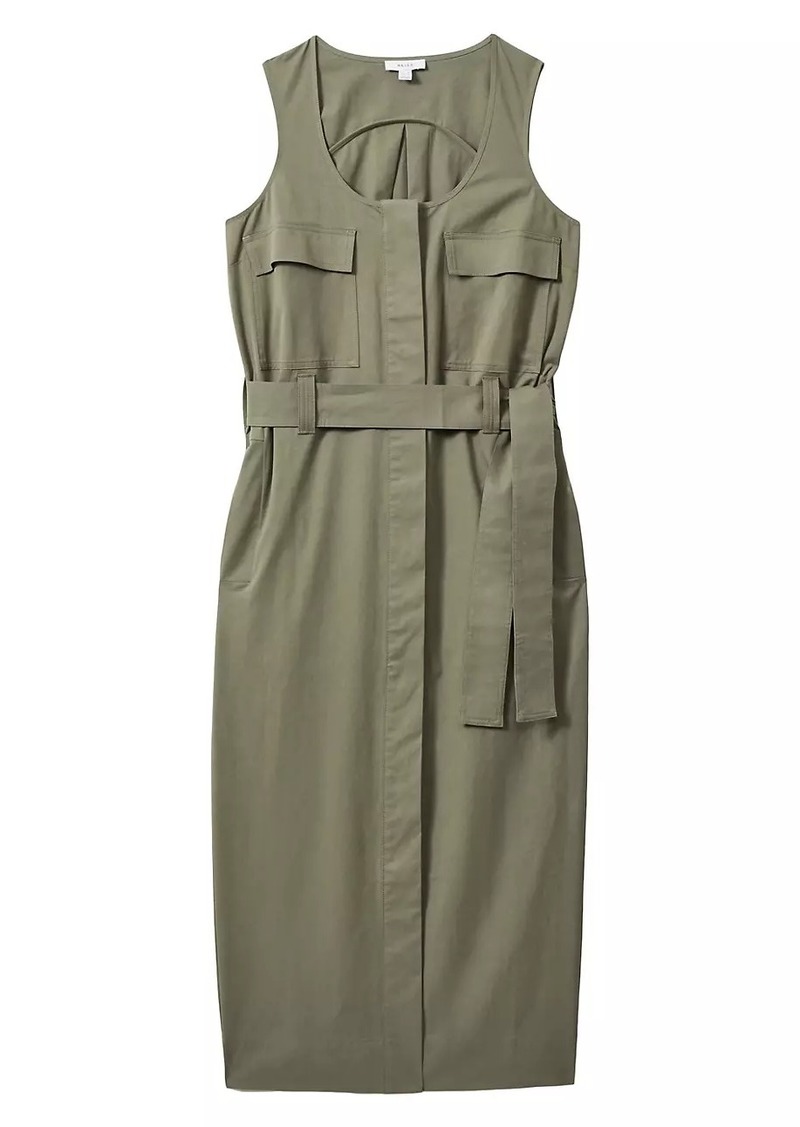 Reiss Elin Sleeveless Utility Midi-Dress