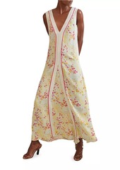 Reiss Eliza Floral V-Neck Maxi Dress