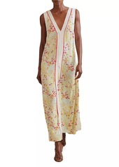 Reiss Eliza Floral V-Neck Maxi Dress