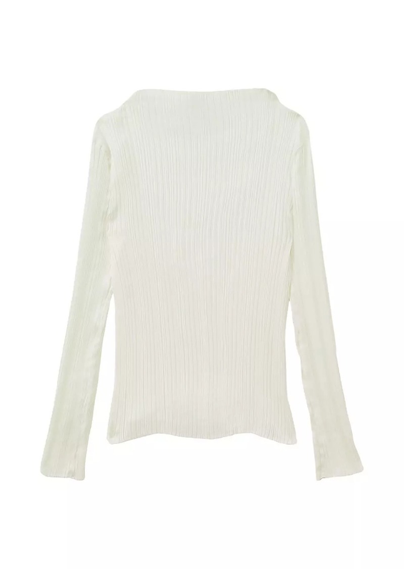 Reiss Ember Pleated Funnel-Neck Top