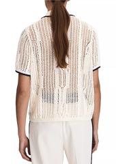 Reiss Erica Linen Crochet Short-Sleeve Shirt