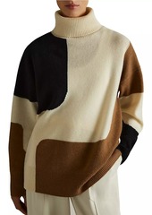 Reiss Ezra Colorblocked Wool-Blend Turtleneck Sweater