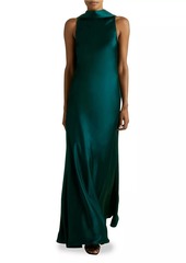 Reiss Fae Satin Cape Maxi Dress