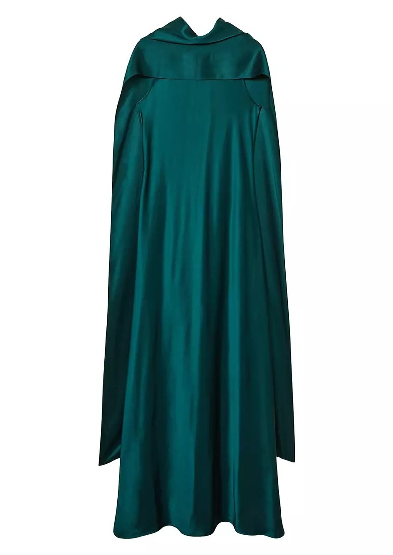 Reiss Fae Satin Cape Maxi Dress