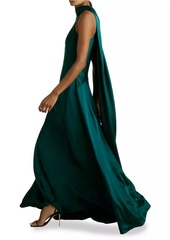 Reiss Fae Satin Cape Maxi Dress