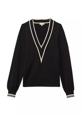 Reiss Faith Trim V-Neck Sweater