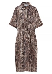 Reiss Farah Snake Tie-Waist Midi-Dress