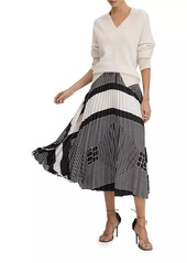 Reiss Gabi Geometric Pleated Midi-Skirt