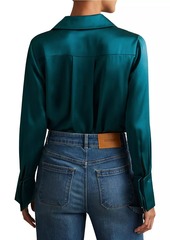 Reiss Hailey Silk Button-Front Shirt