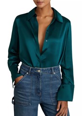 Reiss Hailey Silk Button-Front Shirt