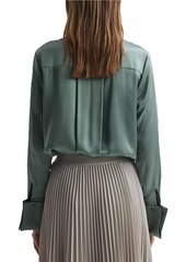 Reiss Haley Silk Button-Front Blouse