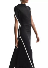 Reiss Klein Asymmetric Cap-Sleeve Gown