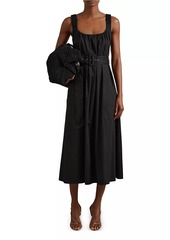 Reiss Liza Poplin Belted Midi-Dress