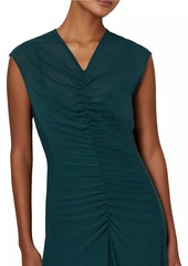 Reiss Lyra Ruched Mesh Midi-Dress