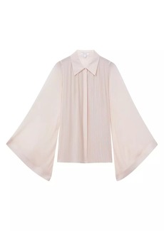 Reiss Magda Pleated Bell-Sleeve Blouse