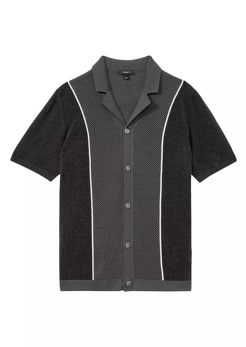 Reiss Meastro Cotton-Blend Short-Sleeve Shirt