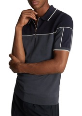 Reiss Nelson Zip Polo in Navy Silver at Nordstrom
