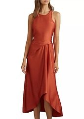 Reiss Micah Satin Tuck Midi-Dress