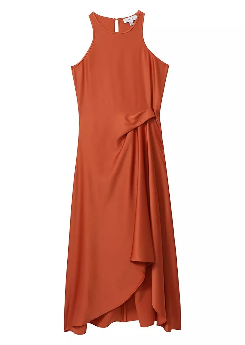 Reiss Micah Satin Tuck Midi-Dress