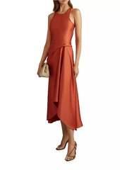 Reiss Micah Satin Tuck Midi-Dress