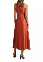 Reiss Micah Satin Tuck Midi-Dress