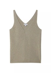 Reiss Mika V-Neck Metallic Knit Tank